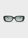 Charles & Keith Rectangular Recycled Acetate Sunglasses In Black