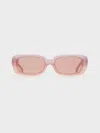 Charles & Keith - Aubrey Rectangular Recycled Acetate Sunglasses In Jelly Pink
