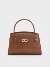 Charles & Keith - Aubrielle Croc-effect Top Handle Bag