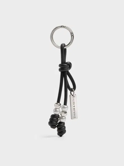 Charles & Keith - Beaded Cord Knot Charm In Black