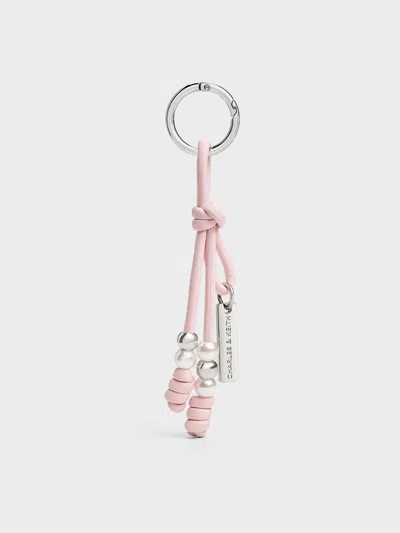 Charles & Keith - Beaded Cord Knot Charm In Pink
