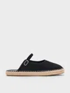 Charles & Keith - Faux Suede Slip-on Mary Jane Espadrilles