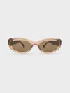 Charles & Keith - Birdie Recycled Acetate Sunglasses In Brown