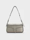 Charles & Keith - Blaise Belted Shoulder Bag In Gray