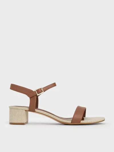 Charles & Keith Block Heel Ankle-strap Sandals In Multi