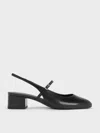 Charles & Keith - Block-heel Slingback Mary Jane Pumps In Black
