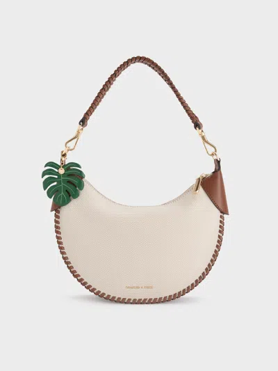 Charles & Keith - Blume Canvas Braided Curved Hobo Bag