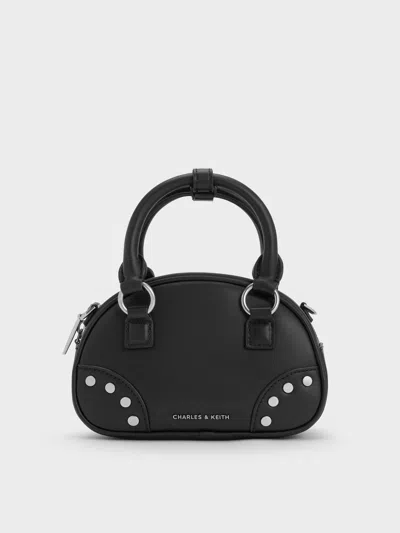 Charles & Keith - Bobbie Studded Top Handle Bag In Black