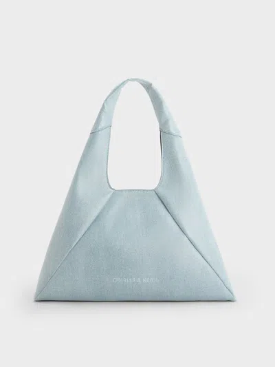Charles & Keith - Bosie Denim Slouchy Hobo Bag In Denim Blue