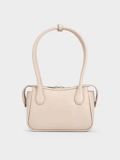 Charles & Keith - Bosie Elongated Top Handle Bag In Oat