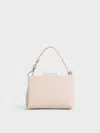 Charles & Keith - Bosie Top Handle Pouch In Oat