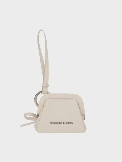 Charles & Keith - Bow Micro Bag Charm In Gray