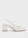 Charles & Keith - Bow Slingback Mary Jane Pumps In White