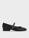 Charles & Keith - Braided-strap Mary Janes In Black