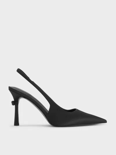 Charles & Keith - Brantley Bow Slingback Pumps In Black