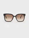 Charles & Keith - Brea Foldable Sunglasses In Brown