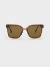 Charles & Keith - Brea Foldable Sunglasses In Brown