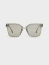 Charles & Keith - Brea Foldable Sunglasses In Grey