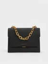 Charles & Keith - Brennan Chain Handle Crossbody Bag In Black