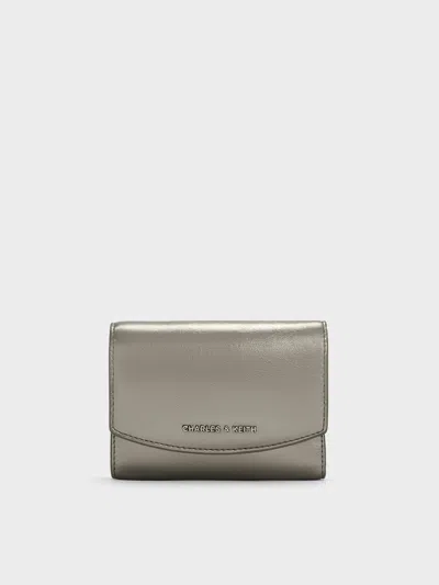 Charles & Keith - Briony Crinkle-effect Curved Flap Wallet