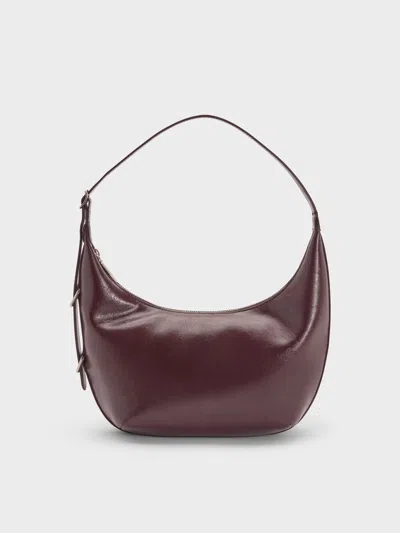 Charles & Keith - Bryna Curved Hobo Bag In Red