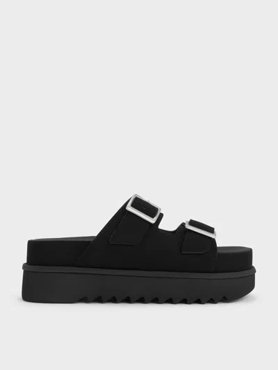 Charles & Keith - Buckled Double-strap Flatform Sandals