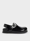 Charles & Keith - Buckled Slingback Mules In Black Box