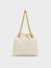 Charles & Keith - Caia Chain-handle Tote Bag In Cream
