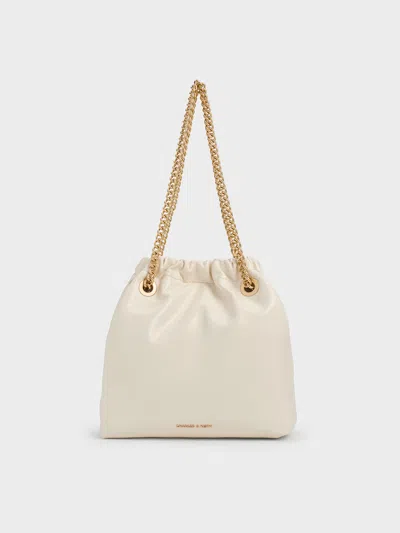 Charles & Keith - Caia Chain-handle Tote Bag In Neutral