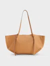 Charles & Keith - Calla Tote Bag In Toffee