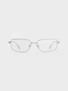 Charles & Keith - Celestia Metal-rim Rectangular Clear Sunglasses In Silver
