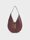 Charles & Keith - Cesia Metallic-accent Hobo Bag In Red