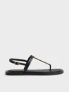 Charles & Keith - Chain-link Thong Sandals In Black