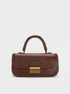 Charles & Keith - Charlot Elongated Top Handle Bag In Brown
