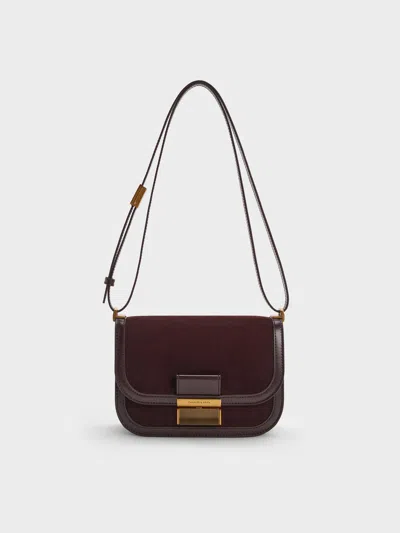 Charles & Keith - Charlot Recycled Suede Bag In Brown