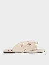 Charles & Keith - Cherry-print Pearl-accent Square-toe Sandals In Multi