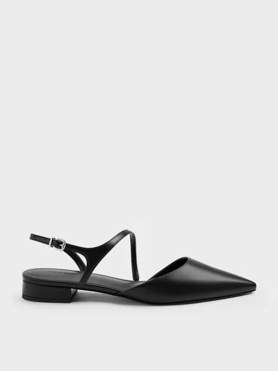 Charles & Keith - Cordelia Pointed Slingback Flats In Black