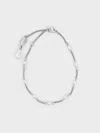 Charles & Keith - Corrine Pearl Bracelet In Silver