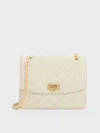 Charles & Keith Cressida Quilted Chain Strap Bag In Cream