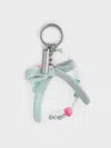 Charles & Keith - Crochet Bow Beaded Charm In Sea Salt Blue