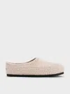 Charles & Keith - Crochet Flat Mules In Neutral