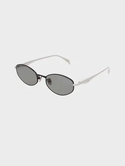 Charles & Keith - Crystal-accent Oval Sunglasses In Noir