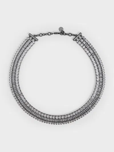 Charles & Keith - Crystal Triple-row Tennis Necklace