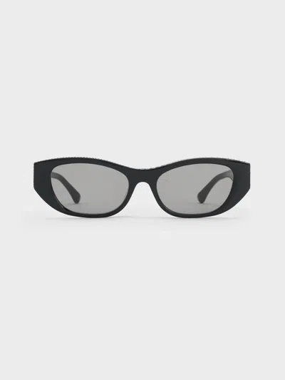 Charles & Keith - Daenerys Cat-eye Sunglasses In Black