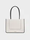 Charles & Keith Daylla Tote Bag In Cream