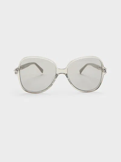 Charles & Keith - Delaney Recycled Acetate Chain-link Butterfly Sunglasses