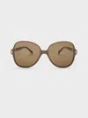 Charles & Keith - Delaney Recycled Acetate Chain-link Butterfly Sunglasses In Brown