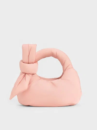 Charles & Keith - Delilah Nylon Bow Puffy Bag In Pink