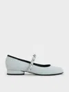 Charles & Keith - Denim Braided-strap Mary Janes In Light Blue