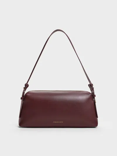 Charles & Keith - Deyna Double-strap Shoulder Bag In Red
